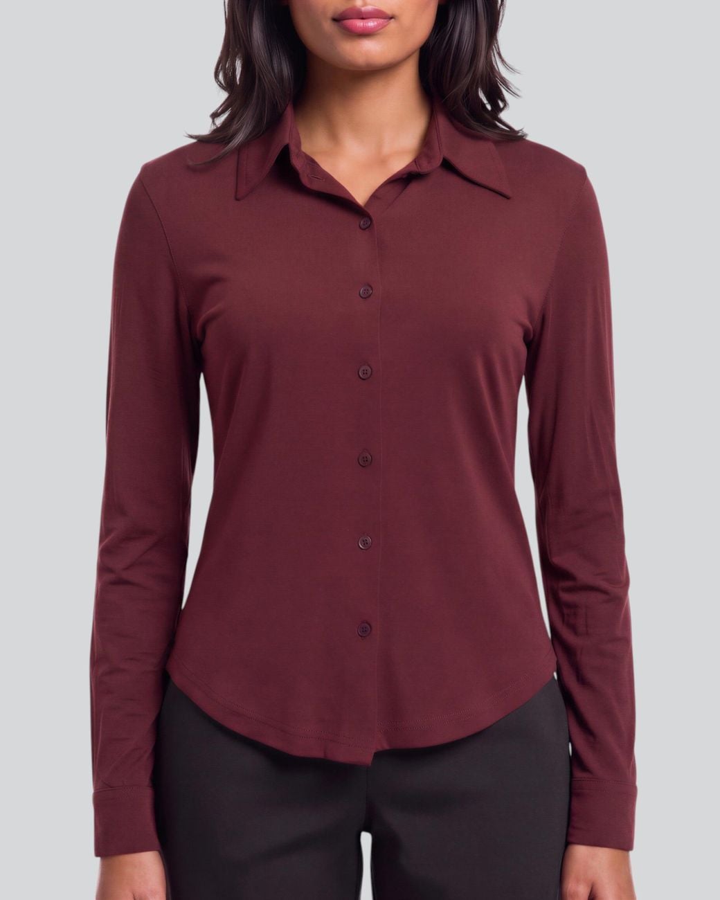 Lords of Harlech Purple Scarlet Port Merino Jersey Long-Sleeve Shirt