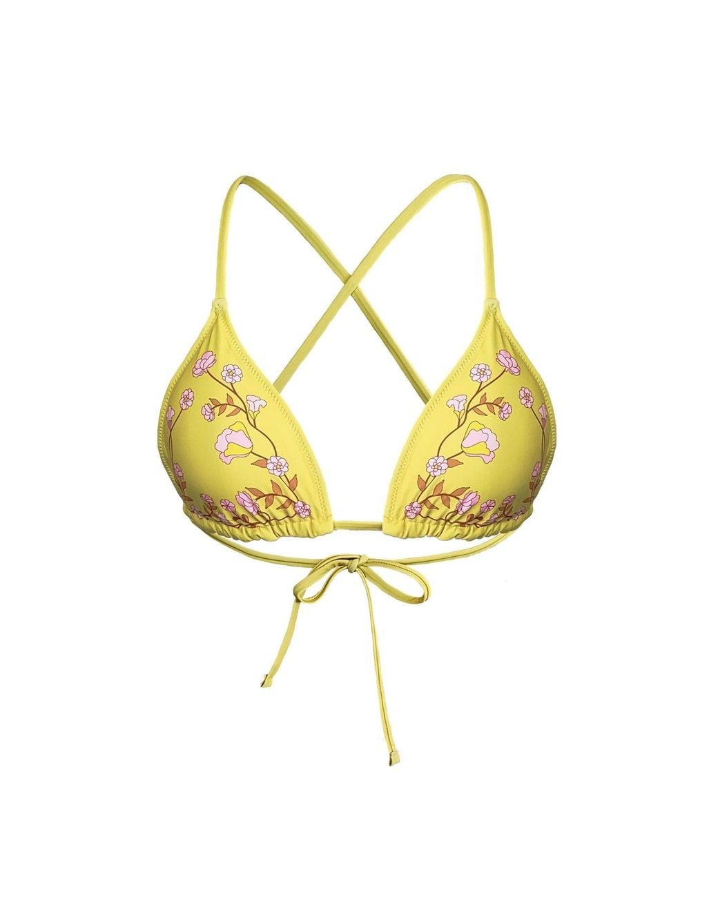 Jessie Zhao New York Metallic Garden Reversible Triangle Bikini Top