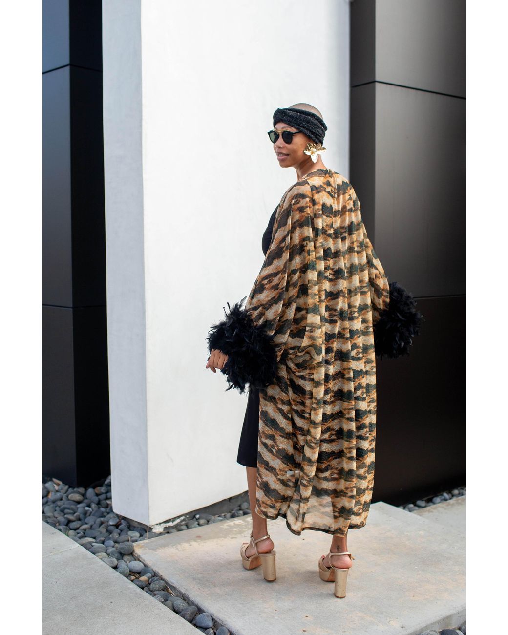Jennafer Grace Multicolor Sylvia Shimmer Cocoon Coat