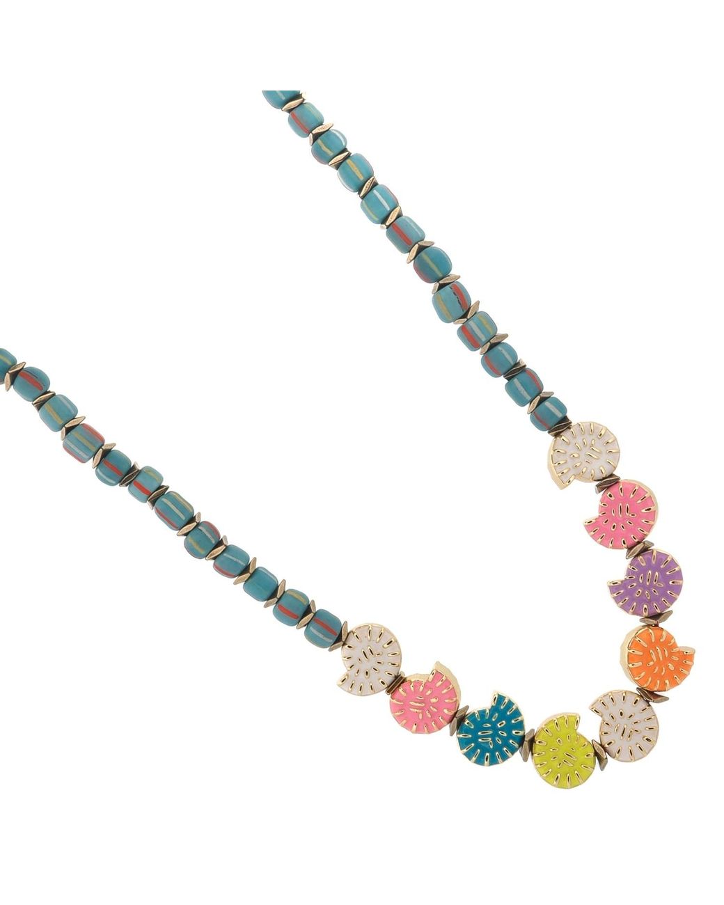 Ebru Jewelry Metallic Aura Seashell Evil Eye Handmade Necklace