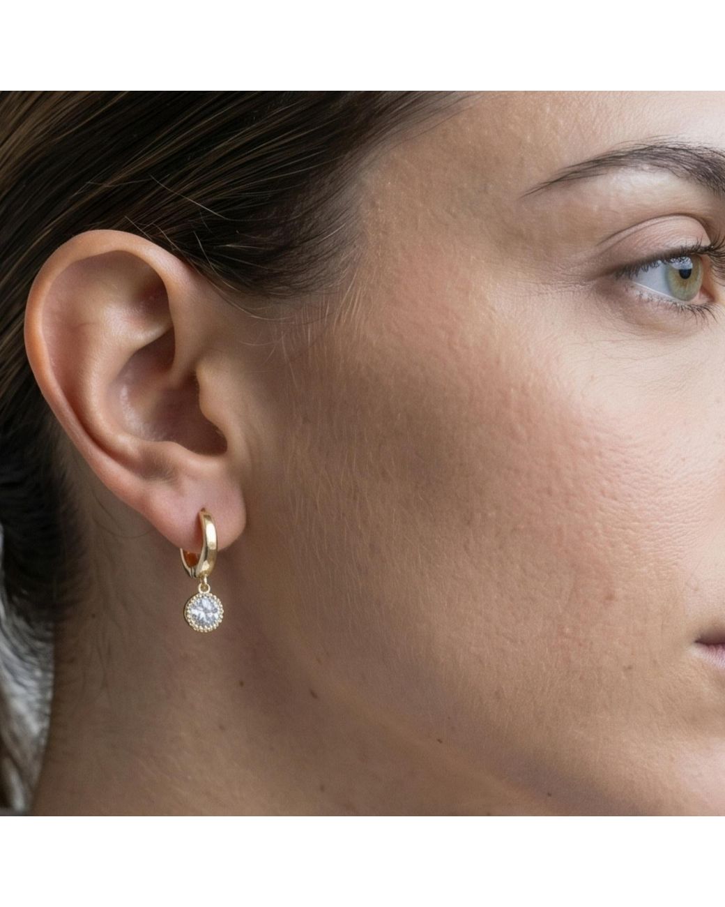 Uchi and Soto Metallic Enso Circle Drop Hoop Earrings