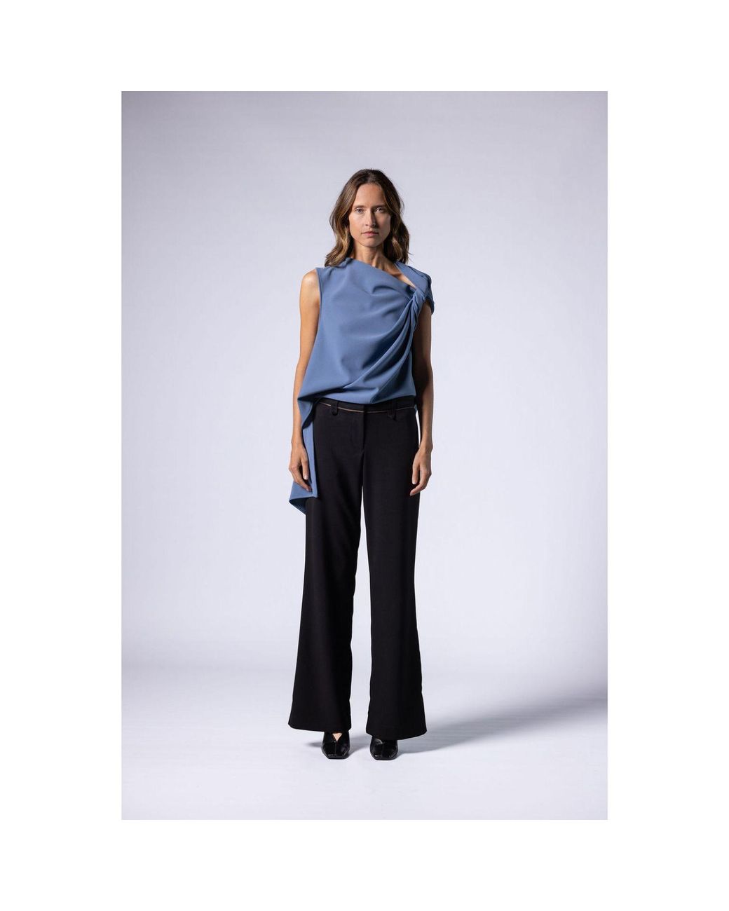 Lendrop Studios Blue Laurent Twisted Top Slate