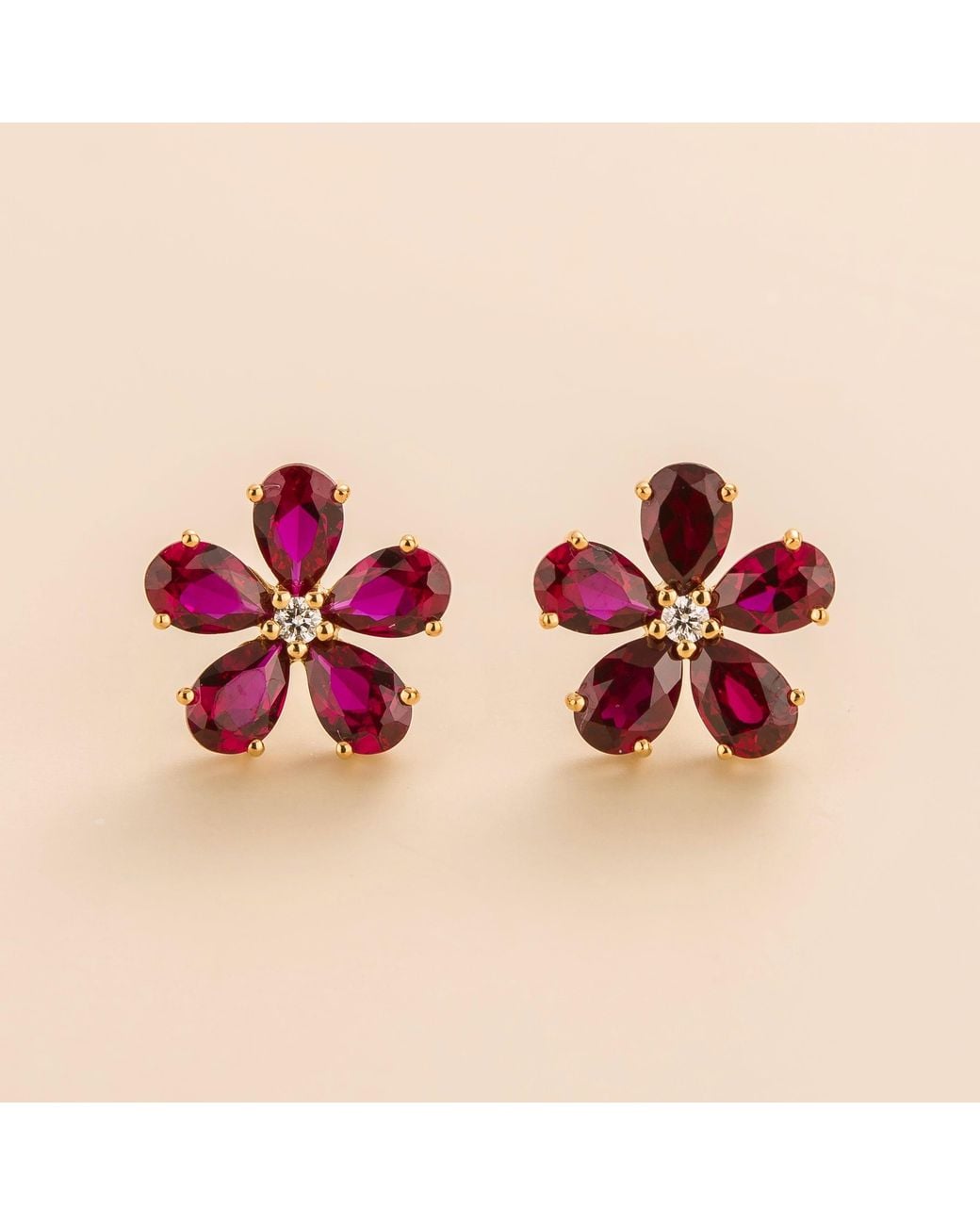 Juvetti Red Florea Earrings