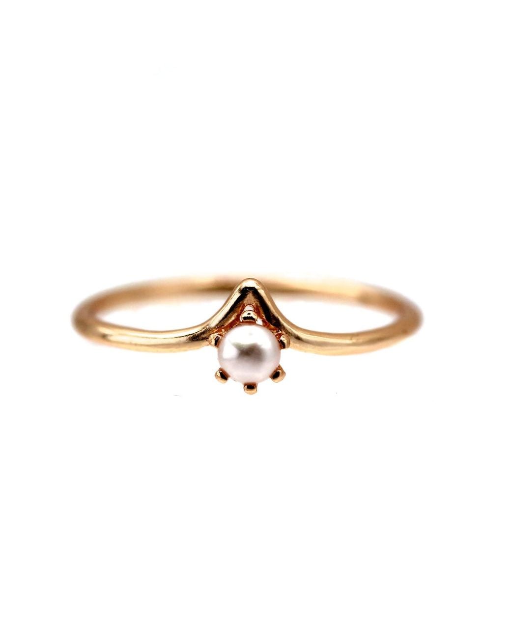 VicStoneNYC Fine Jewelry Metallic Akoya Pearl Unique Curve Rose Ring