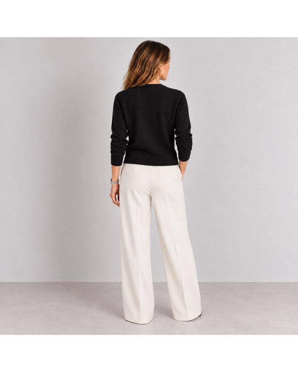 Nuvv Collection Black Fine Knit Cardigan With Buttons Wool And Cashmere Blend Italian Yarn