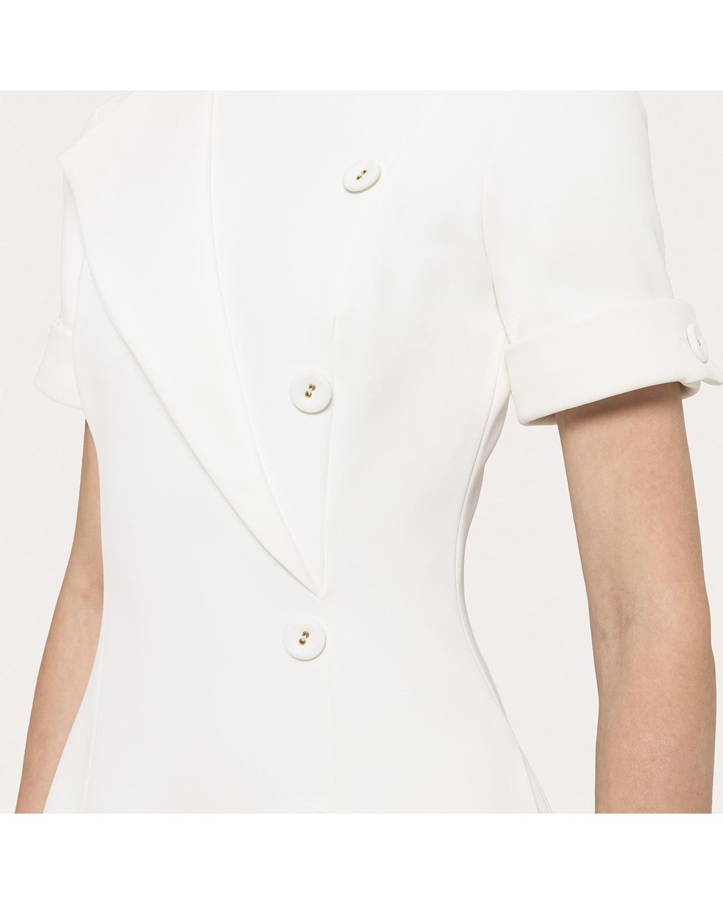 Nissa White A-Line Midi Dress