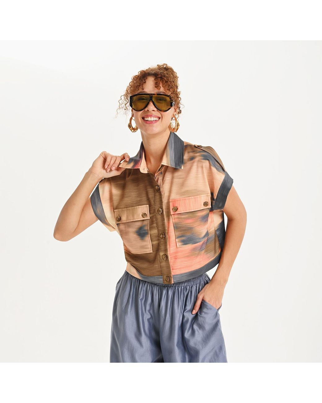 Lalipop Design Multicolor Relaxed Short-Sleeve Shirt