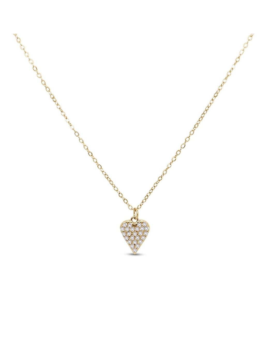 Clemence Wren Metallic Sparkly Heart Pendant Necklace