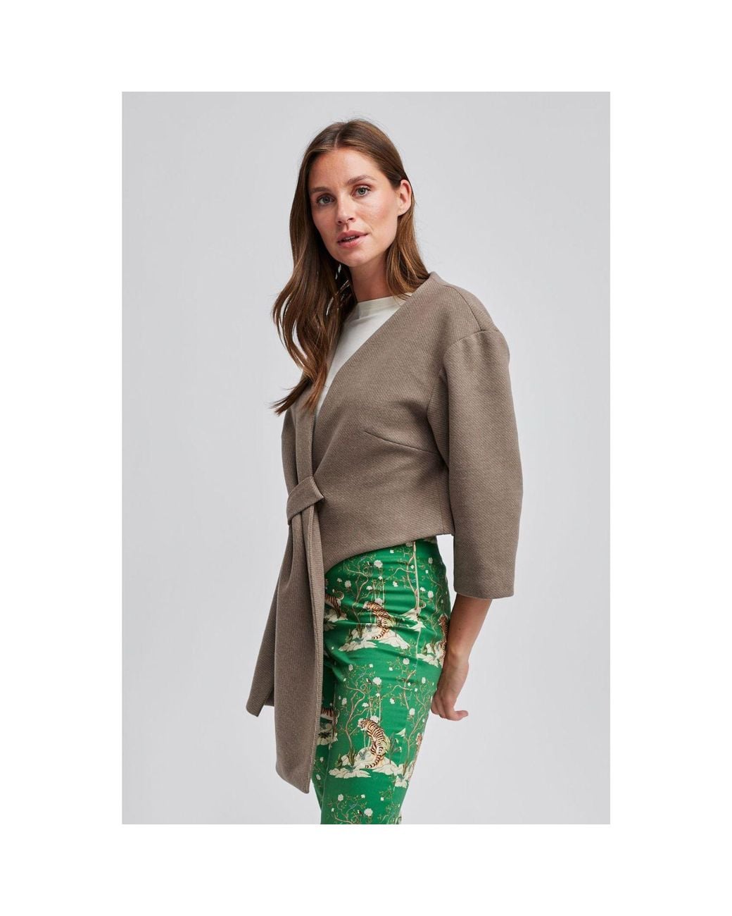 Marianna Déri Gray Cape Jacket Taupe
