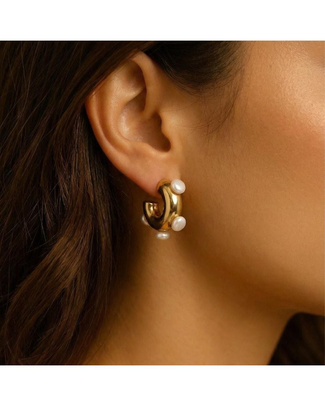 Vicky&Nico Metallic Pearl Hoops