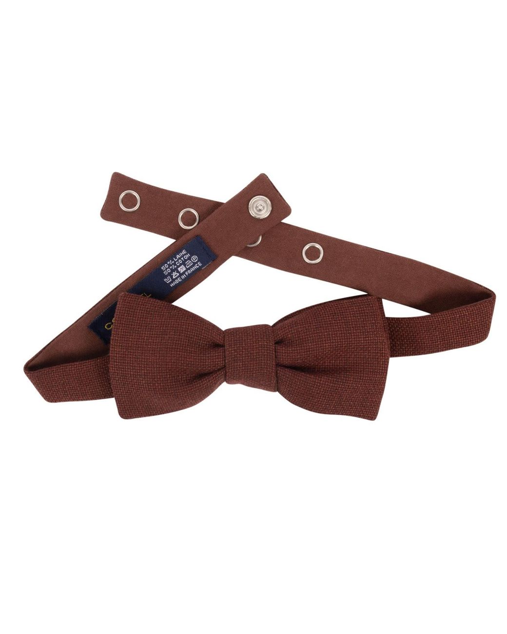 LE COLONEL Red Neutrals Moka Italian Wool Bow Tie for men
