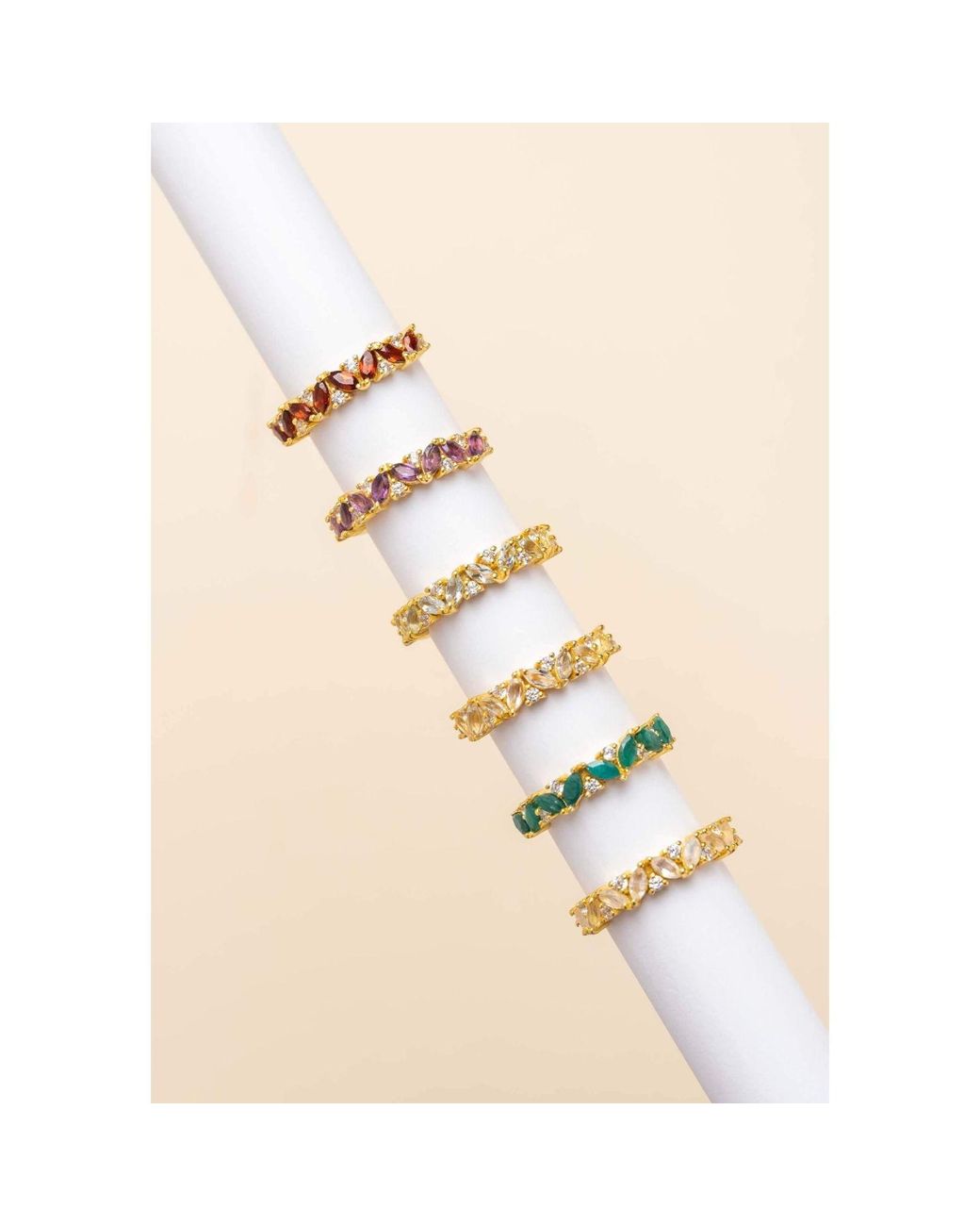 Lavani Jewels Metallic Birthstone Ring January Gold-plated Garnet Stone