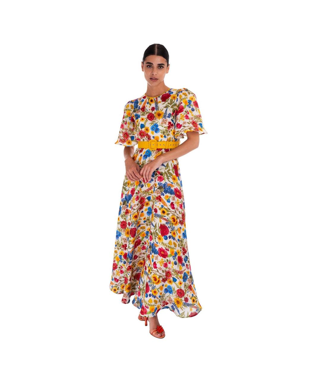 Sofia Tsereteli Orange Blossom Garden Linen Dress