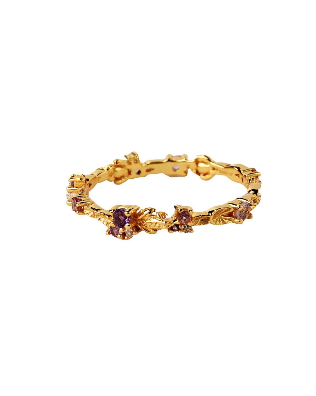 NASI SILVER Metallic Eternity Lilypad & Frog Ring- Dusk Edition