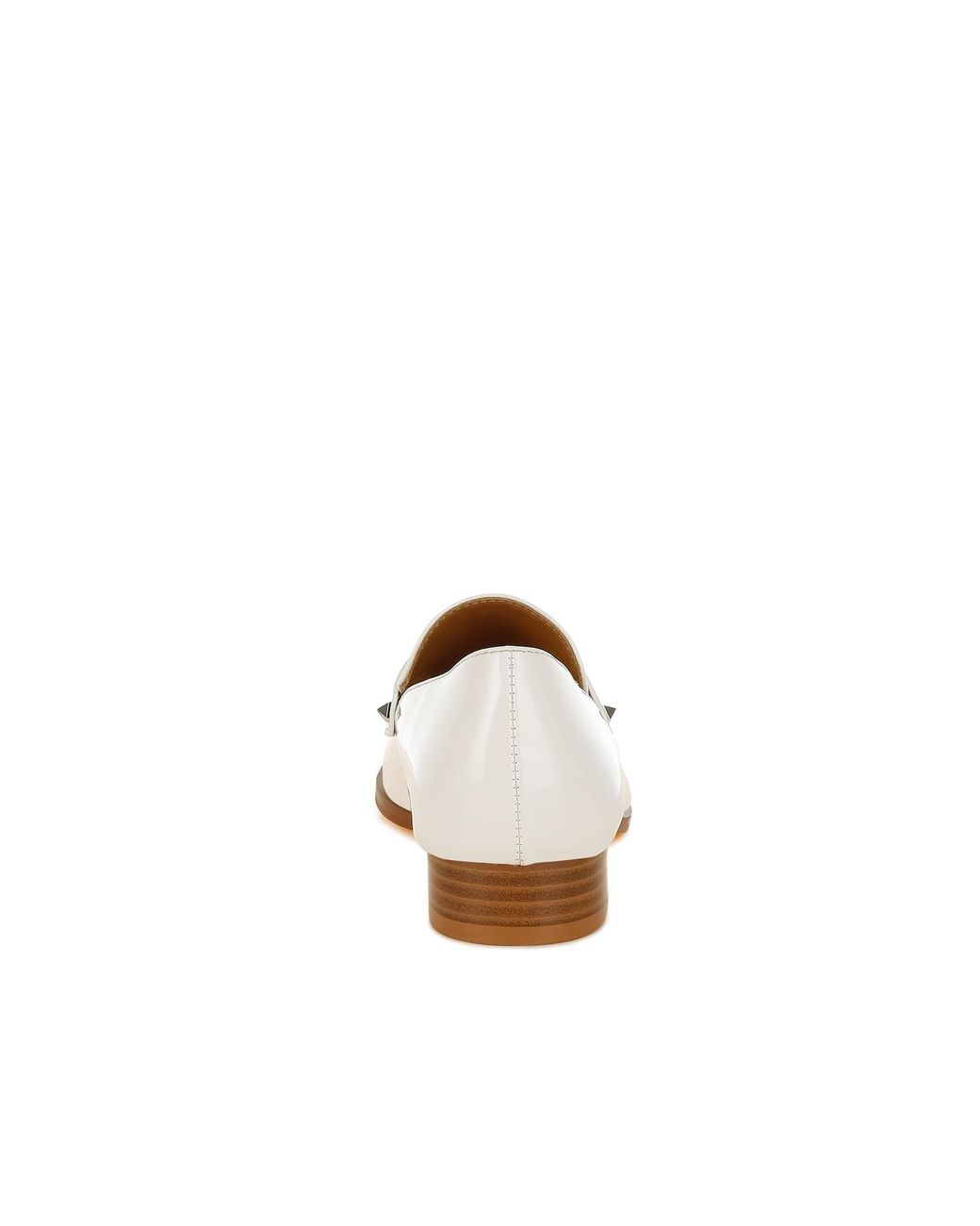 Rag & Co White Noshiya Off Patent Pleather Penny Loafers By Rag & Co