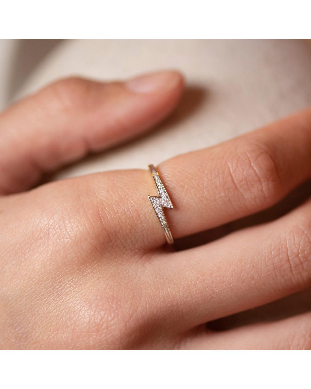 Zoe & Morgan White Zap Diamond Ring