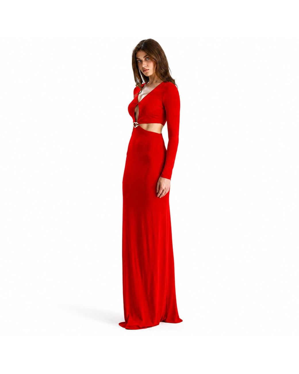Maison De Gala Red Celeste Crimson Maxi Dress