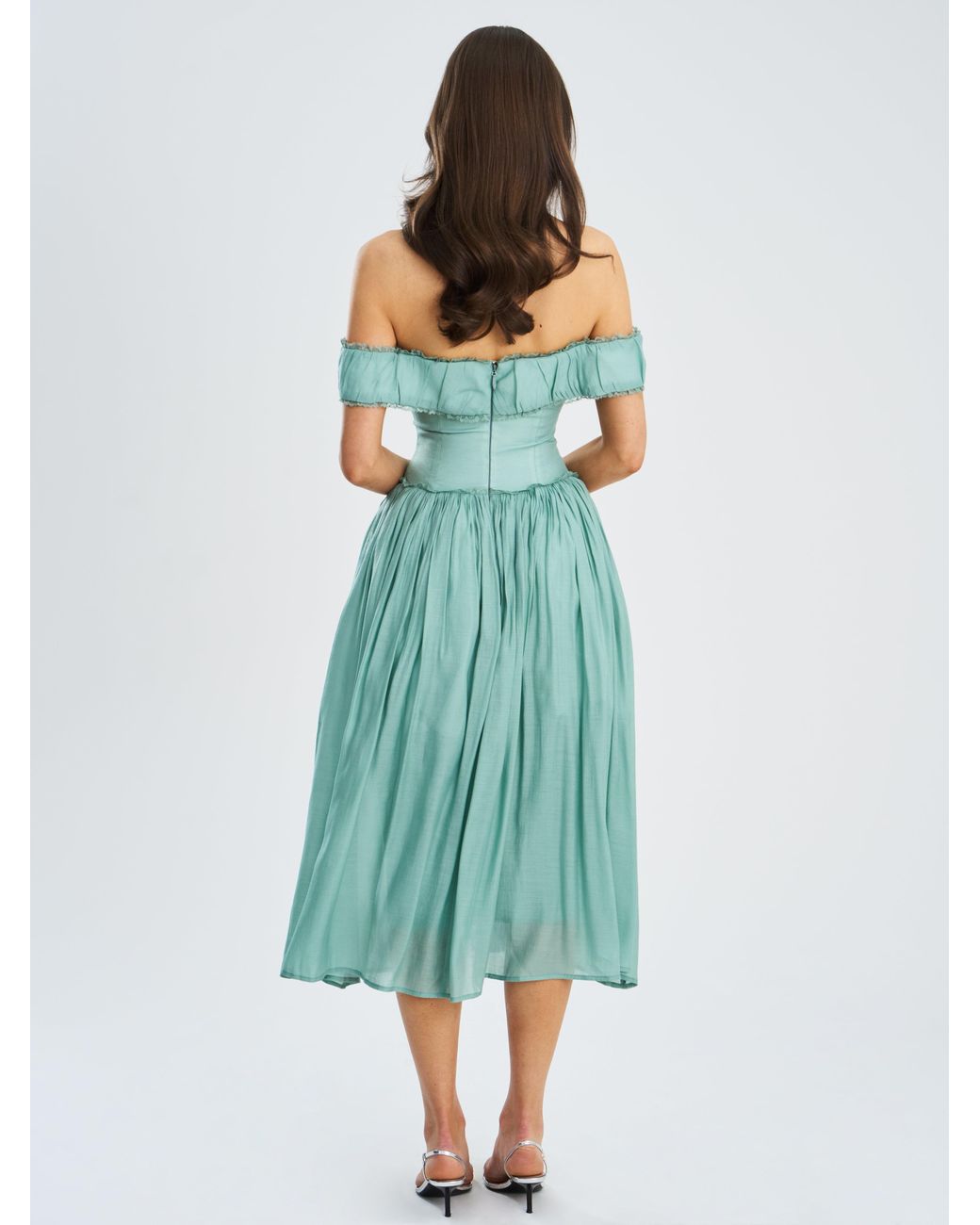white christmas dresses Crocus Off-Shoulder Corset Top Midi Dress in Black – NICE TO MATCH YOU main image 0