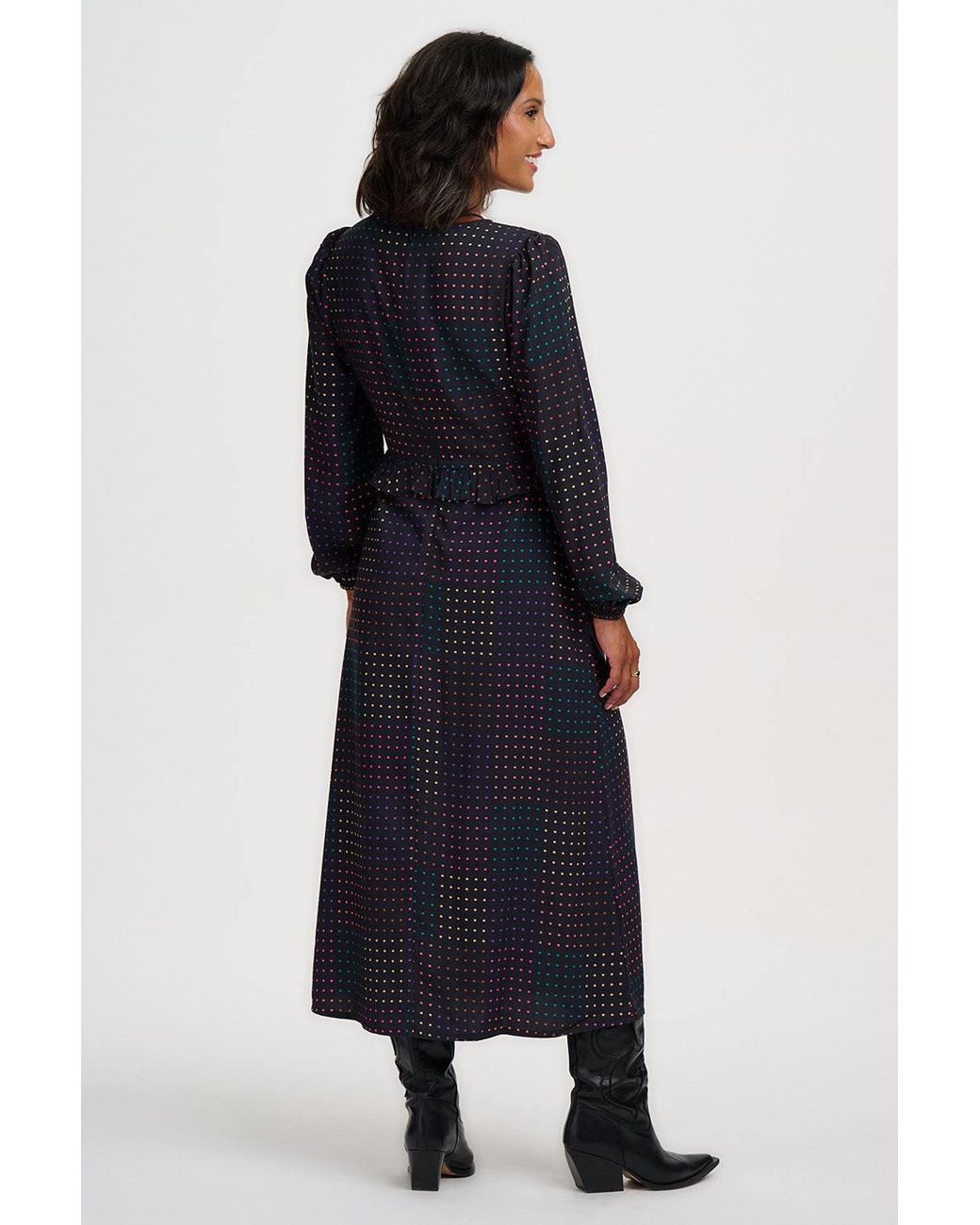 Sugarhill Black Crystal Midi Dress Dots