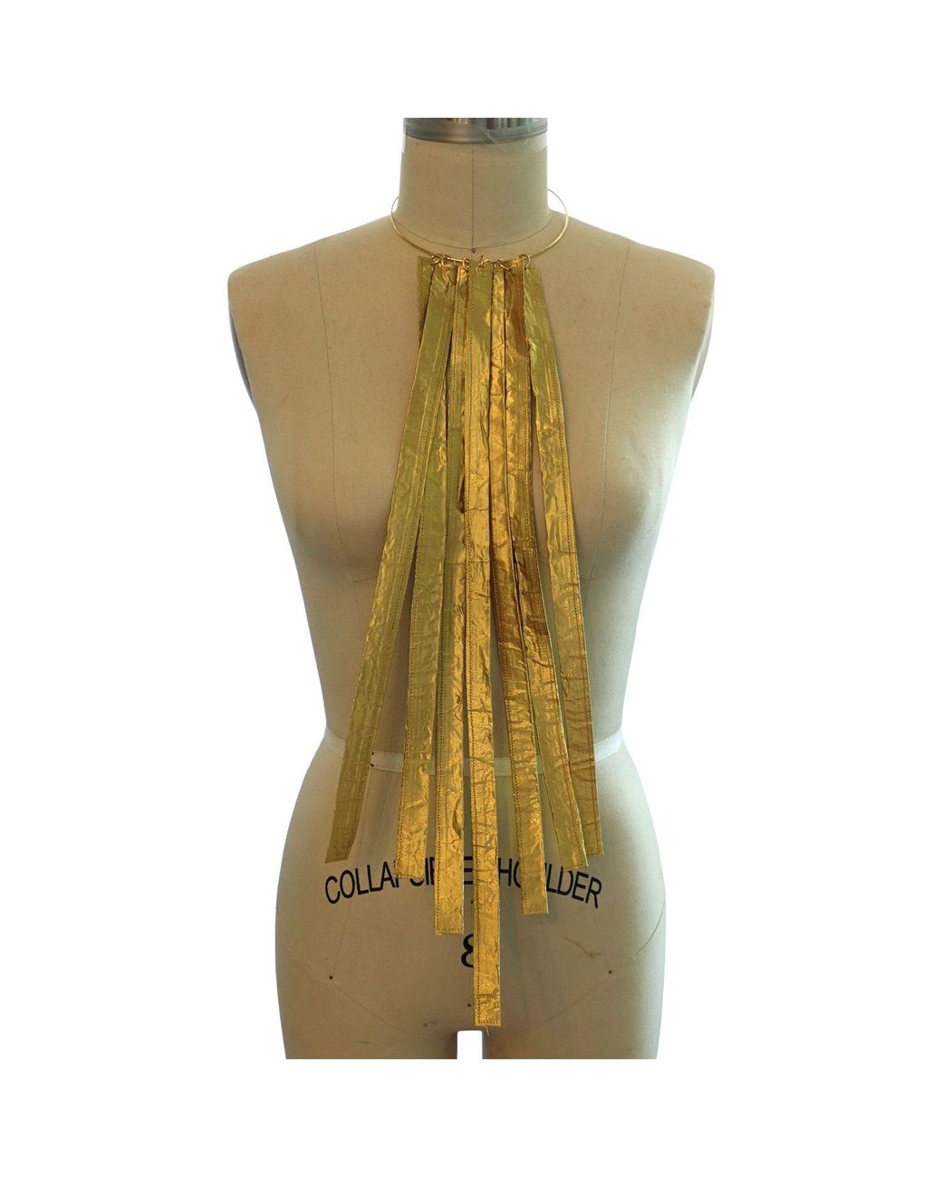 Romer Millinery Metallic Silk Bar Choker