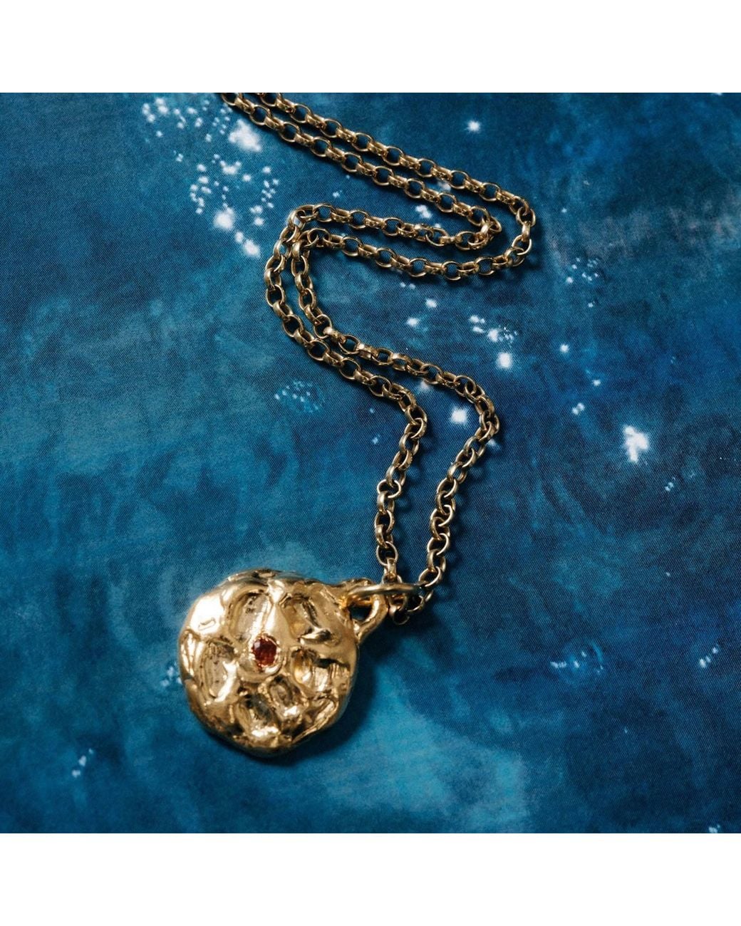 Moca Jewellery White Moon Gem Pendant