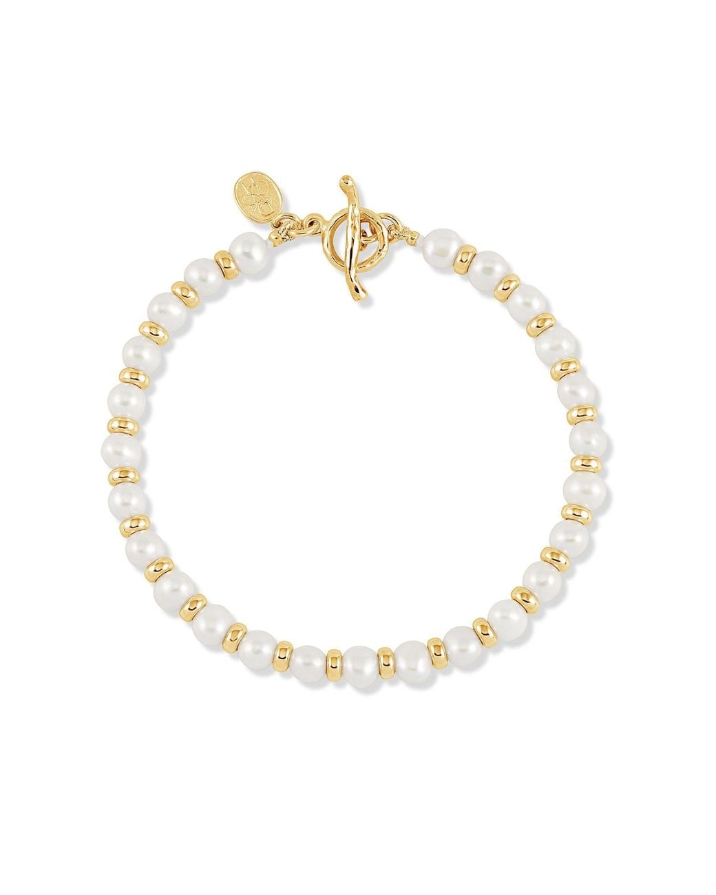 Dower & Hall Metallic Luna Pearl Halo Bracelet