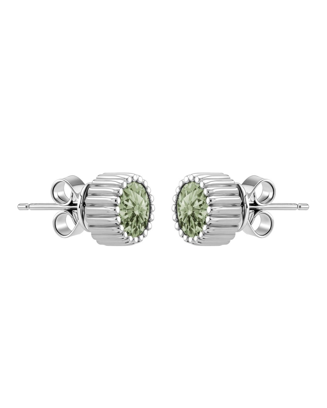 Arte Madrid Green Cruz Bezel-Set Round Stud Earrings