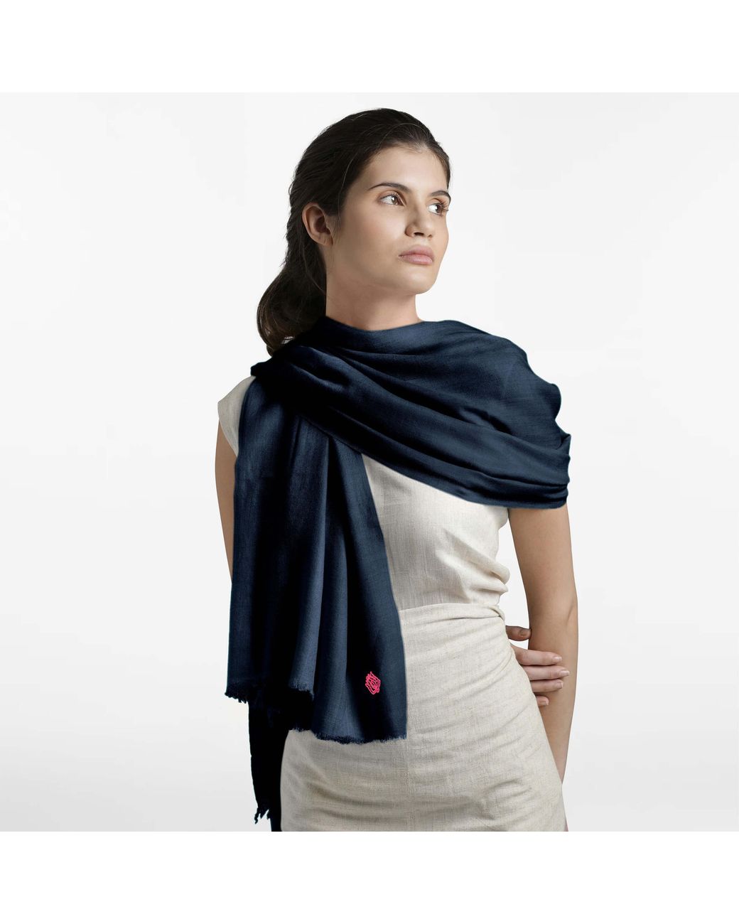 Pink Maharani Blue Cashmere Stole – Incredible Colors