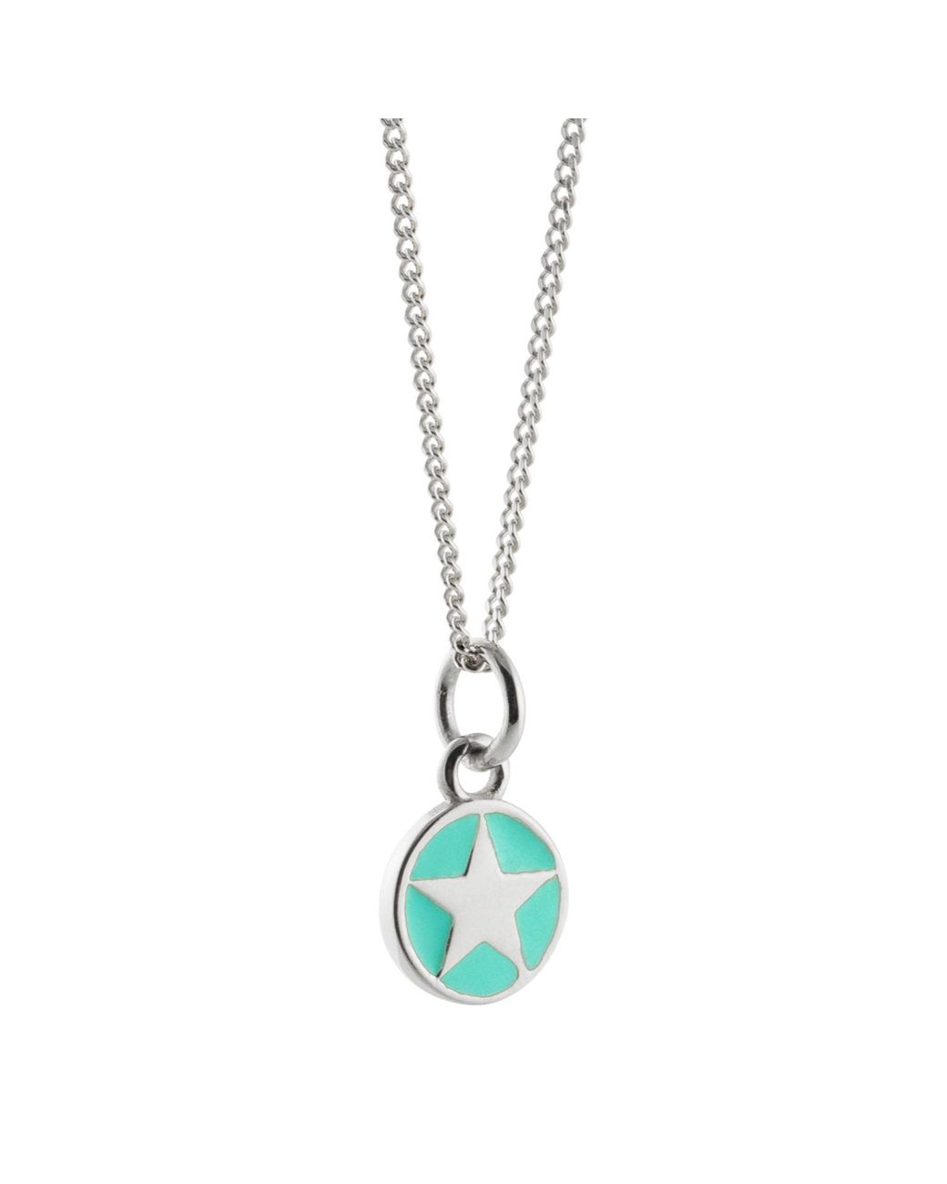 Lime Tree Design Metallic Jade Enamel Star Necklace