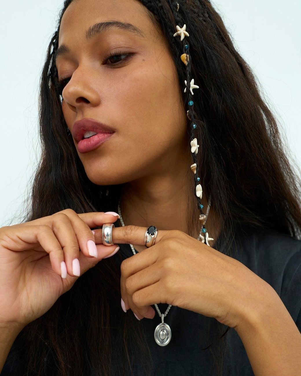 Stone Fruit Natural Small Disc Ring