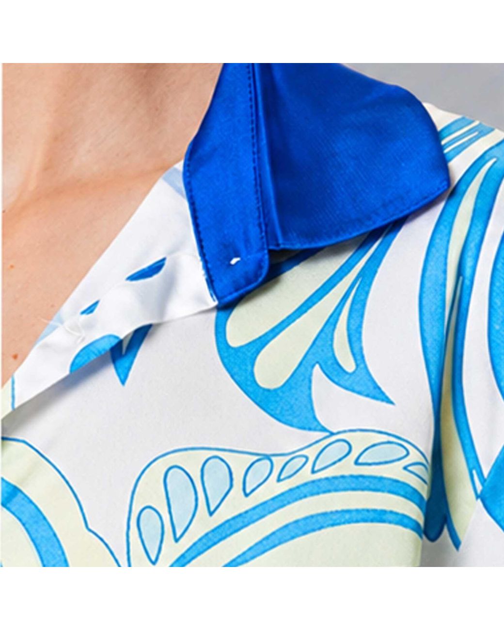 LOVEIST STORE Blue Trya Printed Long Sleeve Shirt