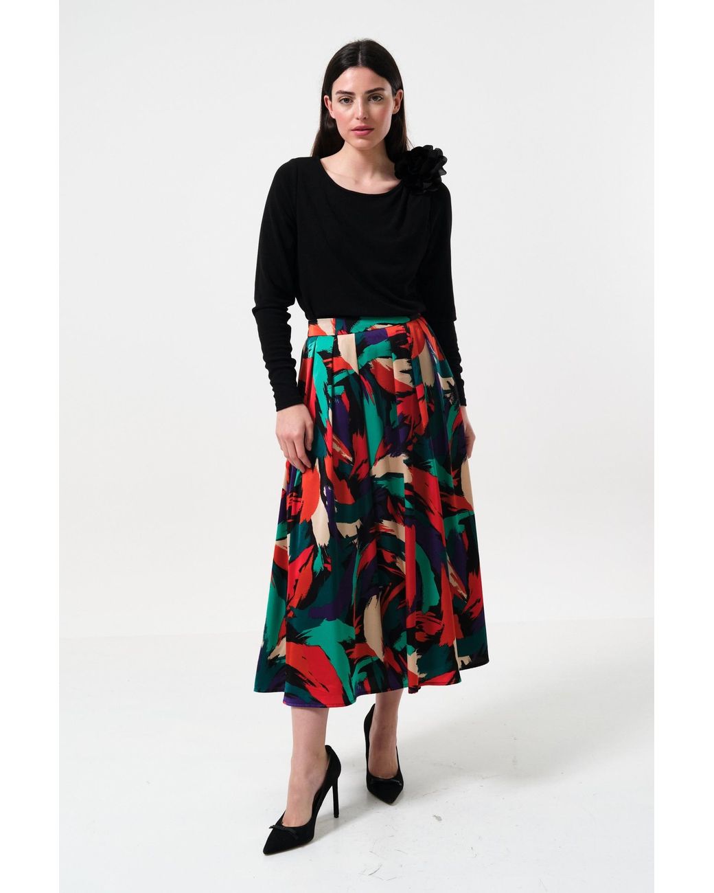 Louche White Lizea Hofmann Print Midi Skirt