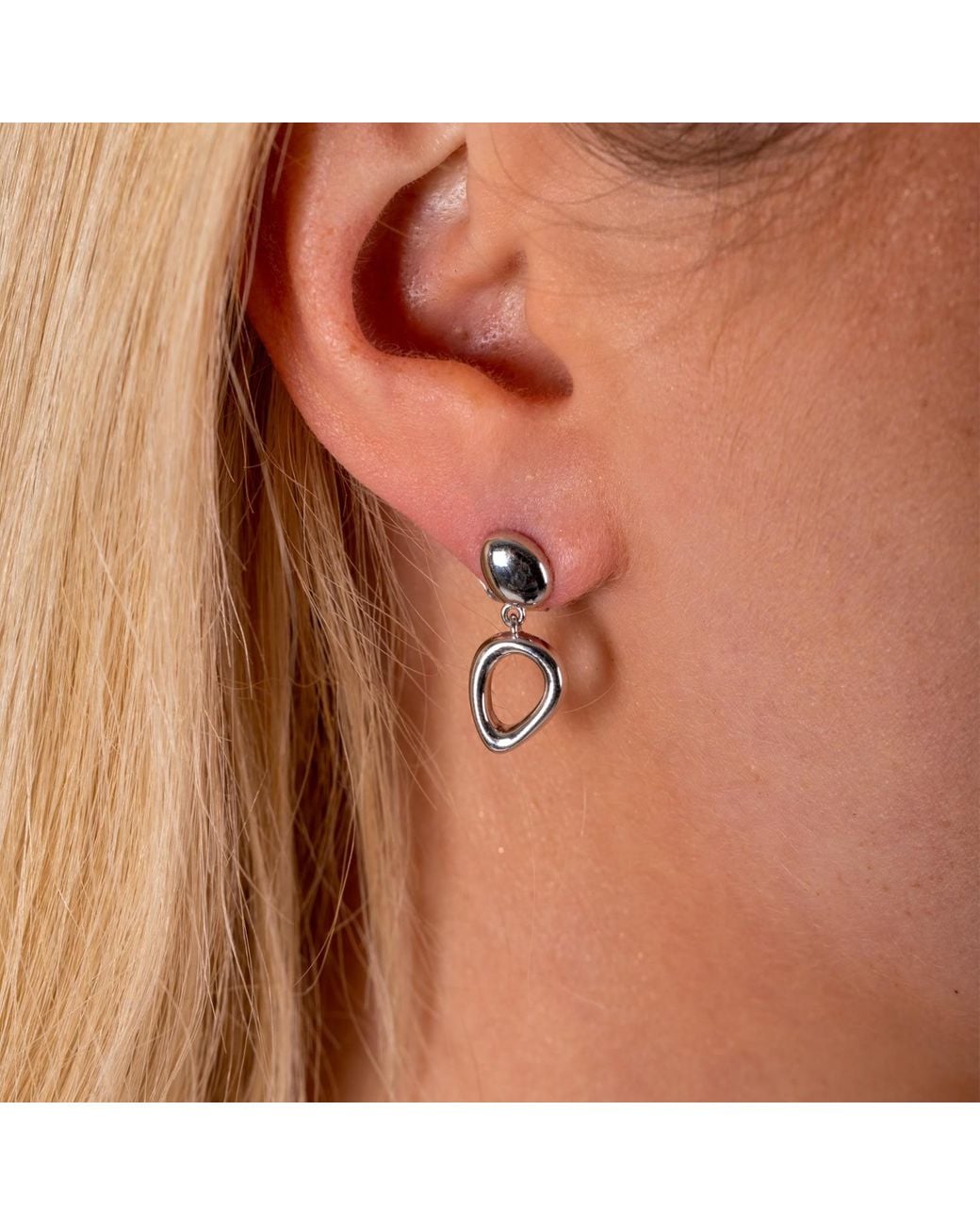 Lucy Quartermaine Metallic Volcan Stud Drop Earrings