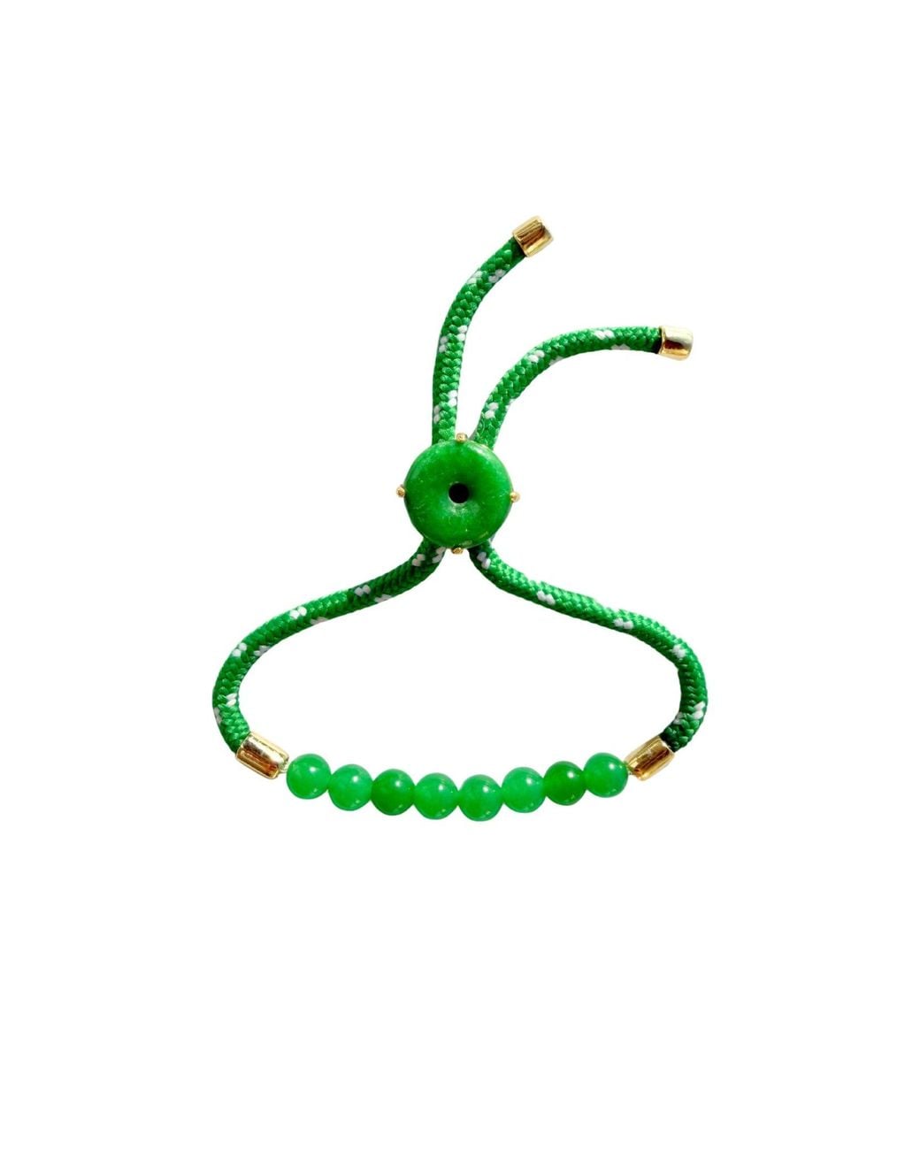 seree Green Paracord Jade Slider Bracelet