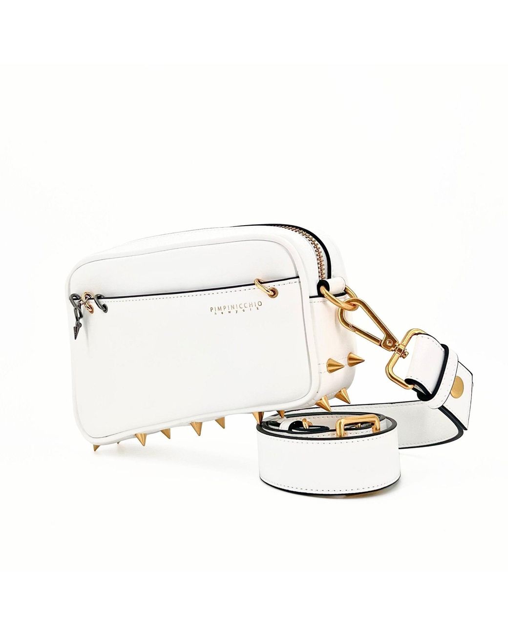 Pimpinicchio New York White Asymmetrical Belt Bag for men