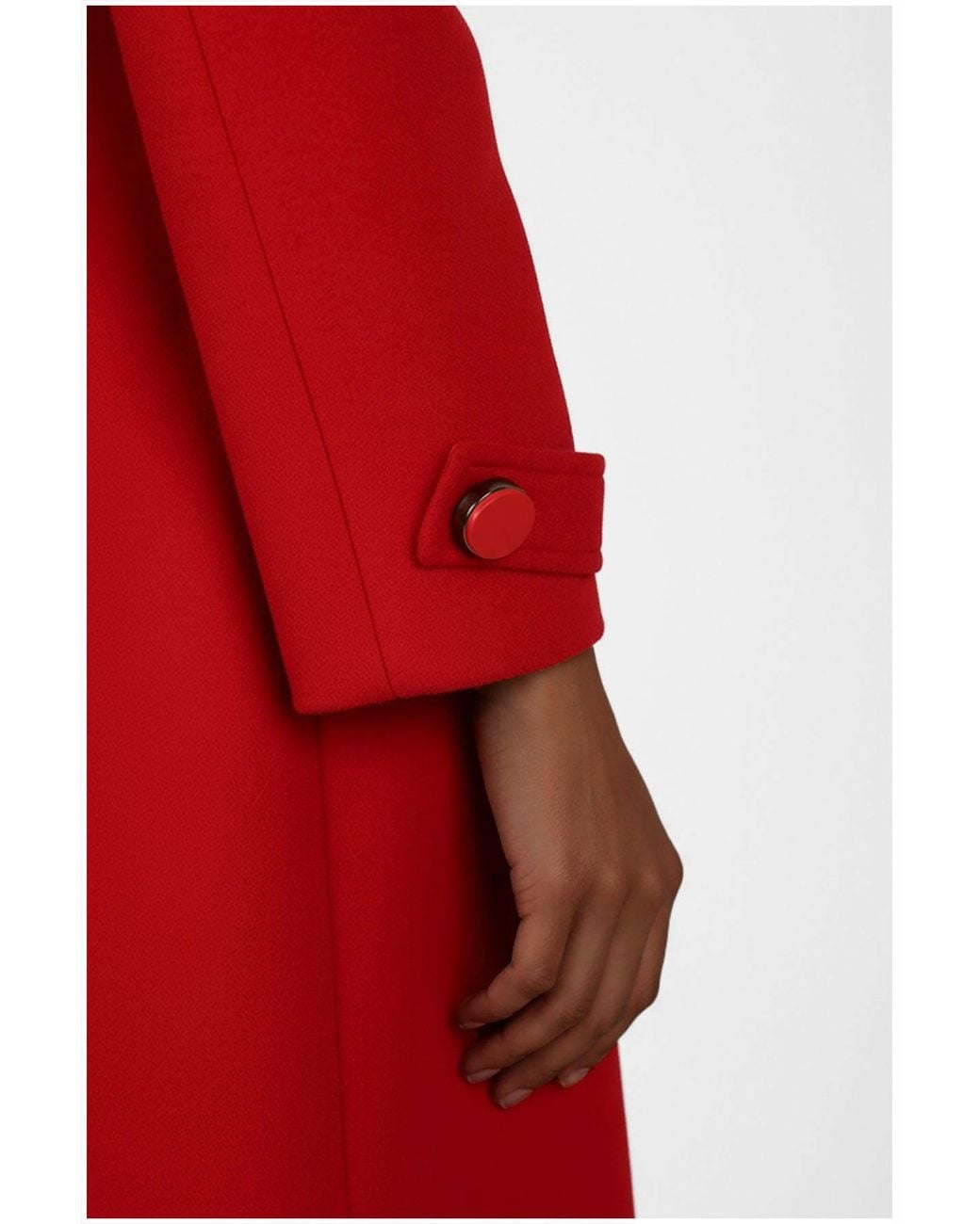 Luna Fashion House Red Wool Coat With Fur Collar, Lucy