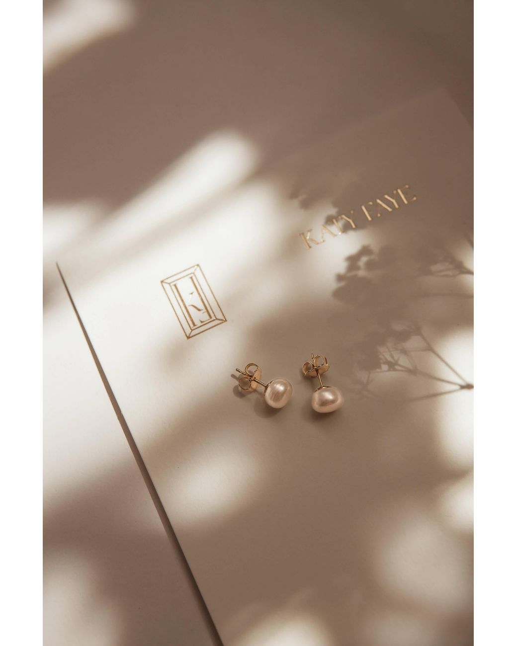 Katy Faye Metallic Cecile Pearl Earrings