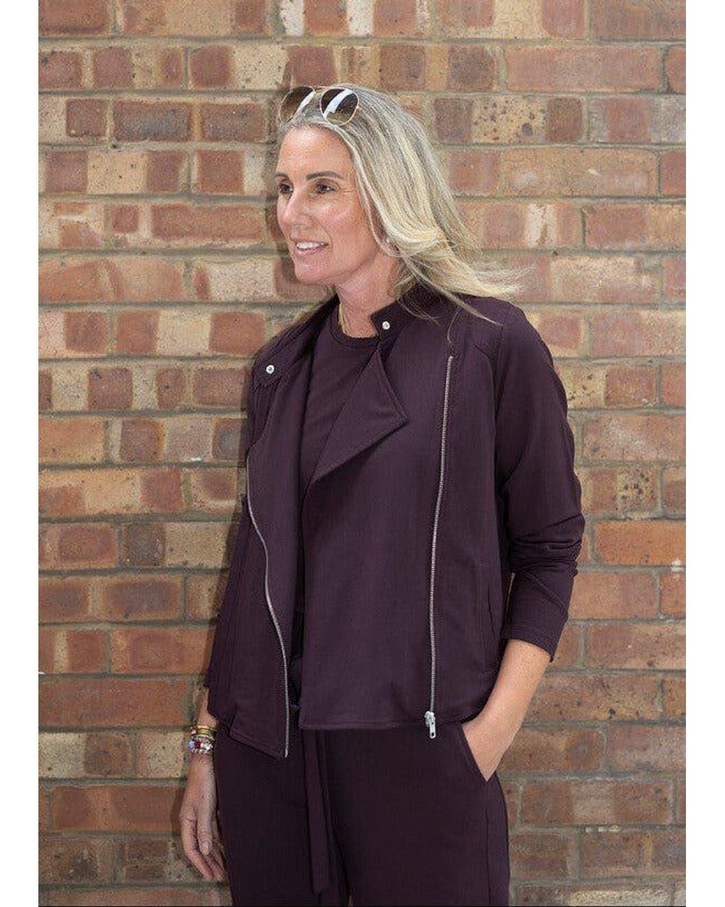 Weartwo London Purple Enyo Biker Jacket, Burgundy