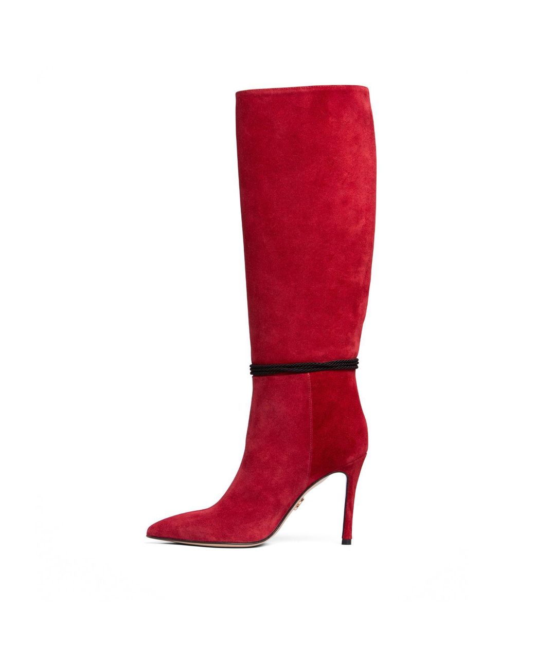 Beautiisoles by Robyn Shreiber Made in Italy Red Lindsay Suede Tall Boot Comfortable & Sexy Stiletto For Valentine