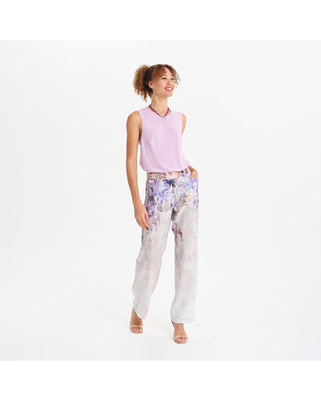 Lalipop Design Purple Layered Chiffon Lilac Blouse