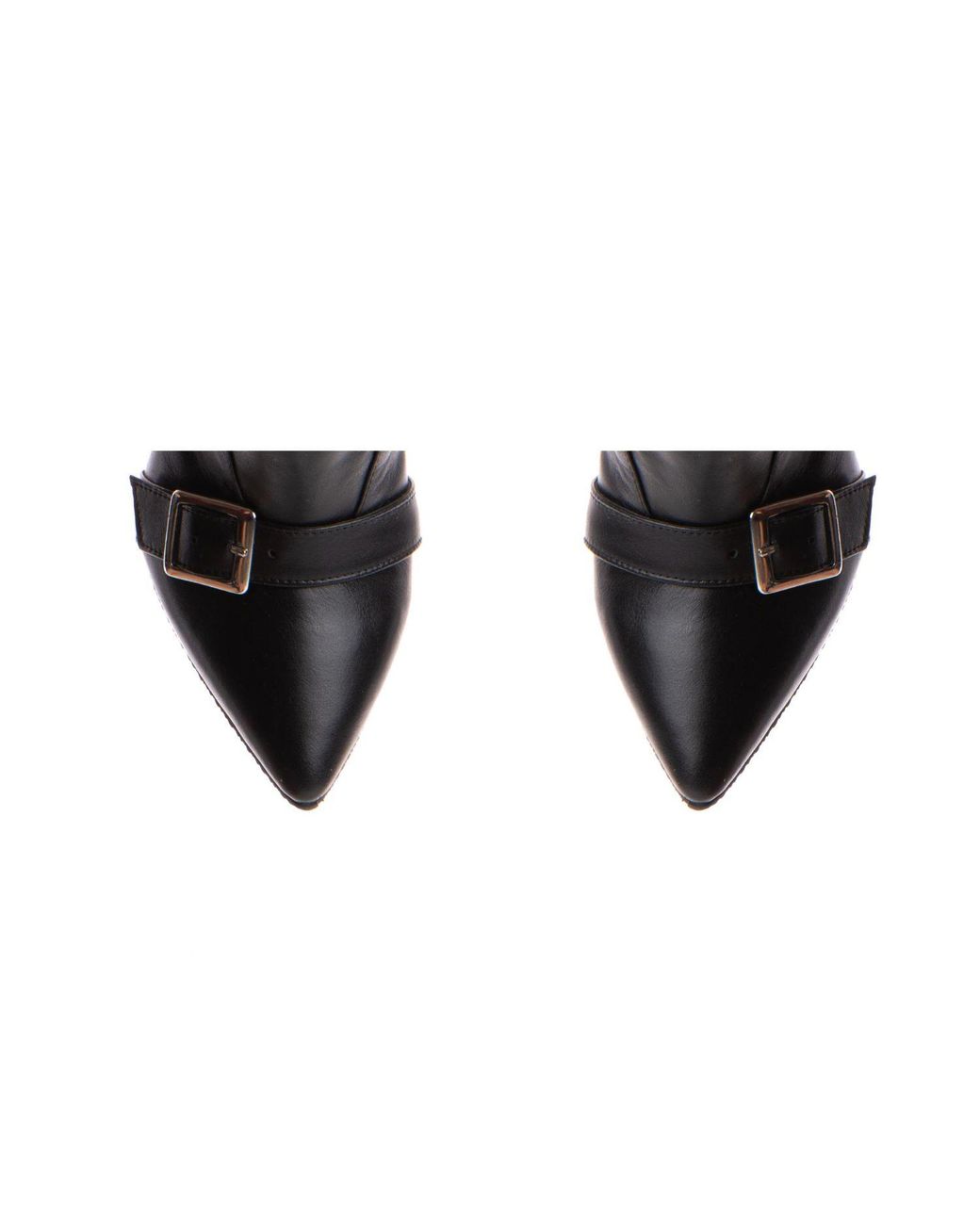 The 5Th Element Black Sleek Stretch Leather Ankle Boots