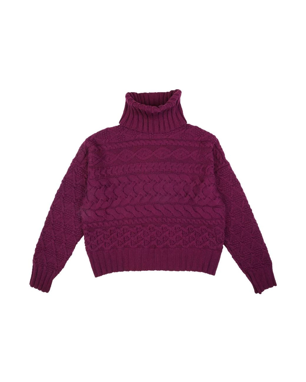 Gigi Knitwear Purple Cable Sweater