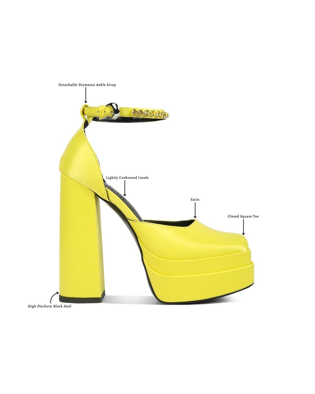 Rag & Co Yellow Martini Sky High Platform Sandals By Rag & Co