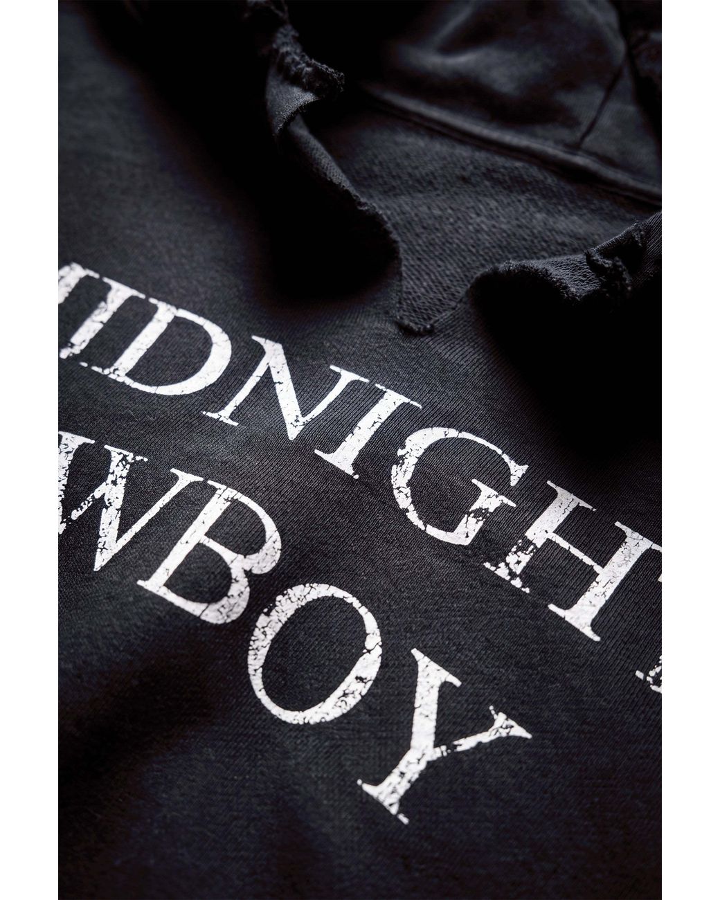 Other Uk Black Midnight Cowboy Distressed Hoodie for men
