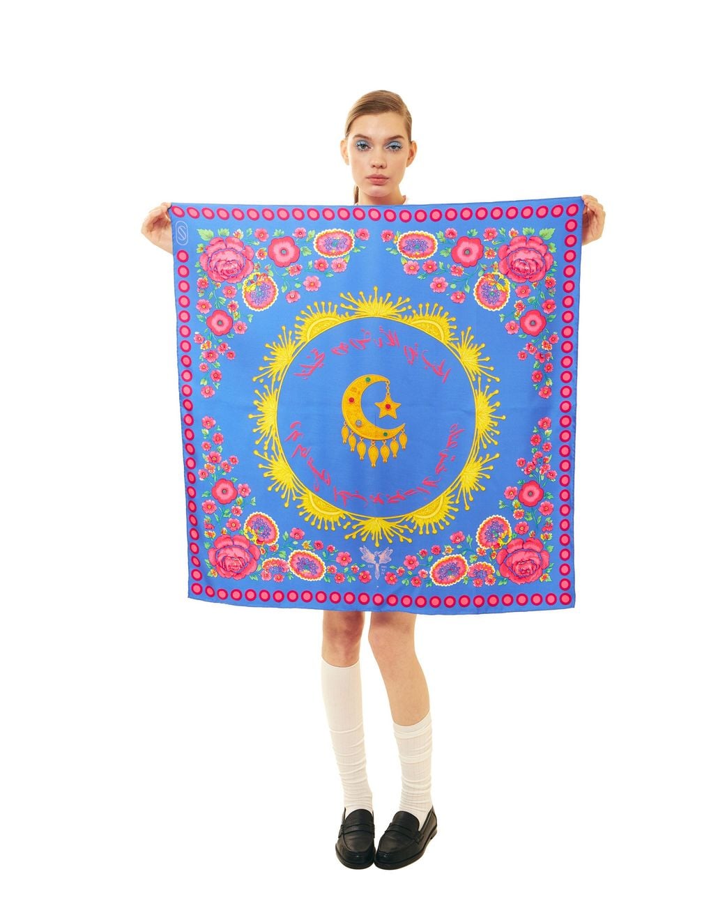 Tash and Ley Blue Inherited Love 70X70 Silk Scarf