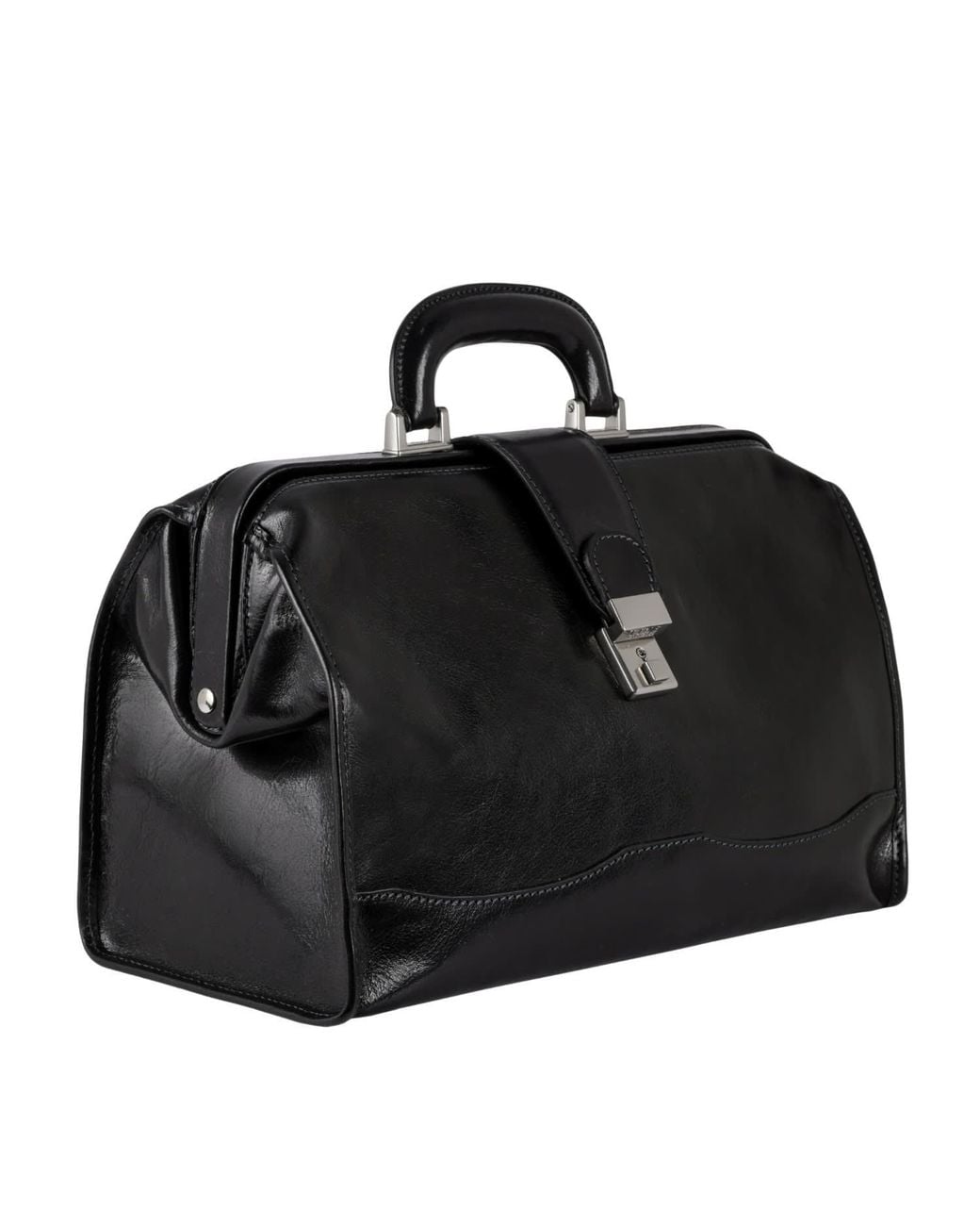 Time Resistance Black Small Leather Doctor Bag For