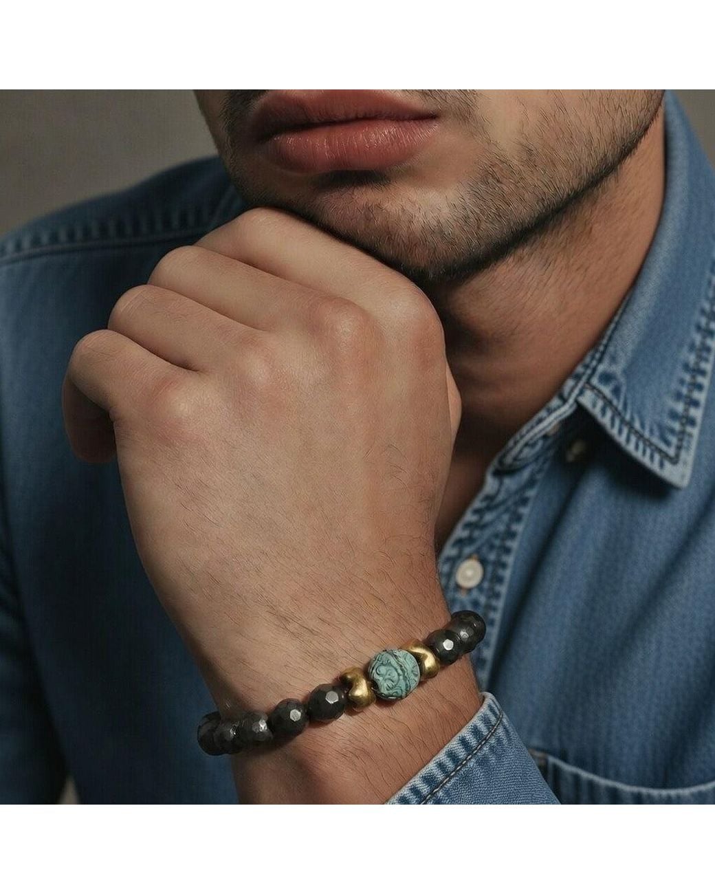Persia Dona Jewelry Metallic Hematite X Bracelet for men