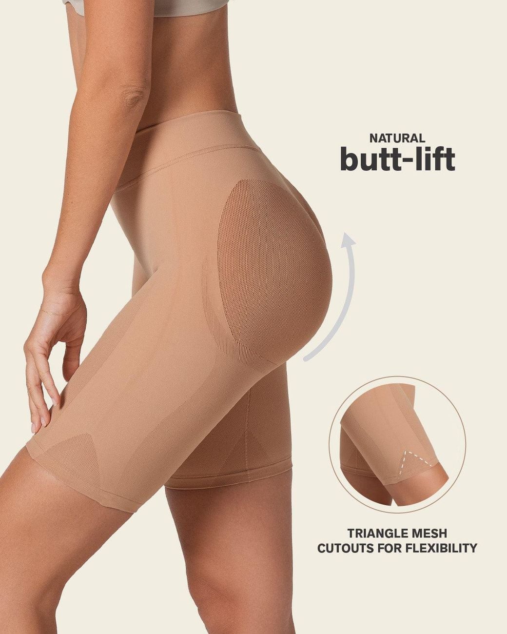 Leonisa Brown Well-Rounded Invisible Butt Lifter Shaper Short