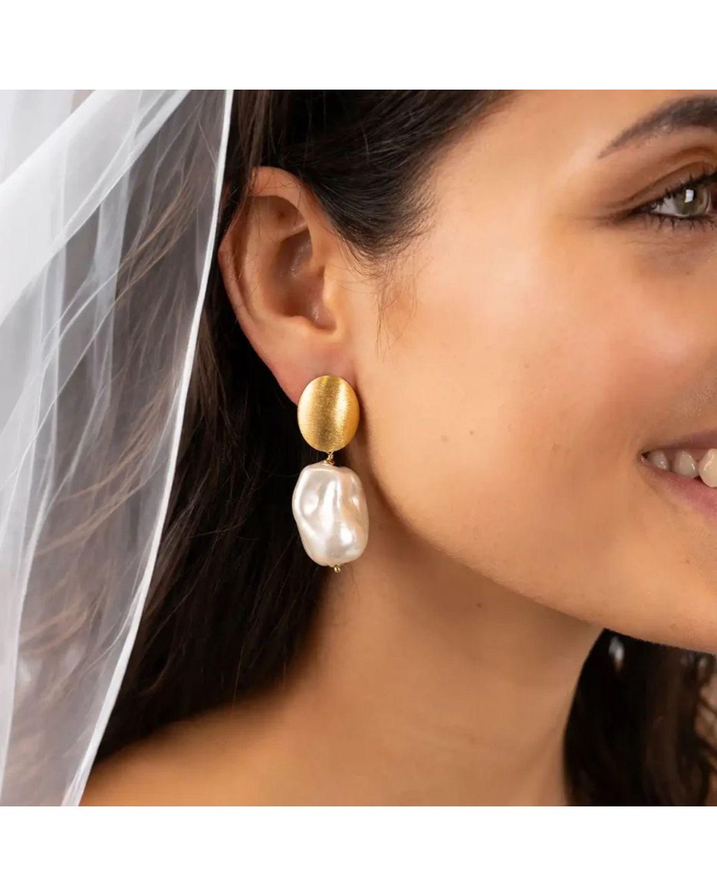 LOTT.gioielli Metallic Pearl Earrings Earth L