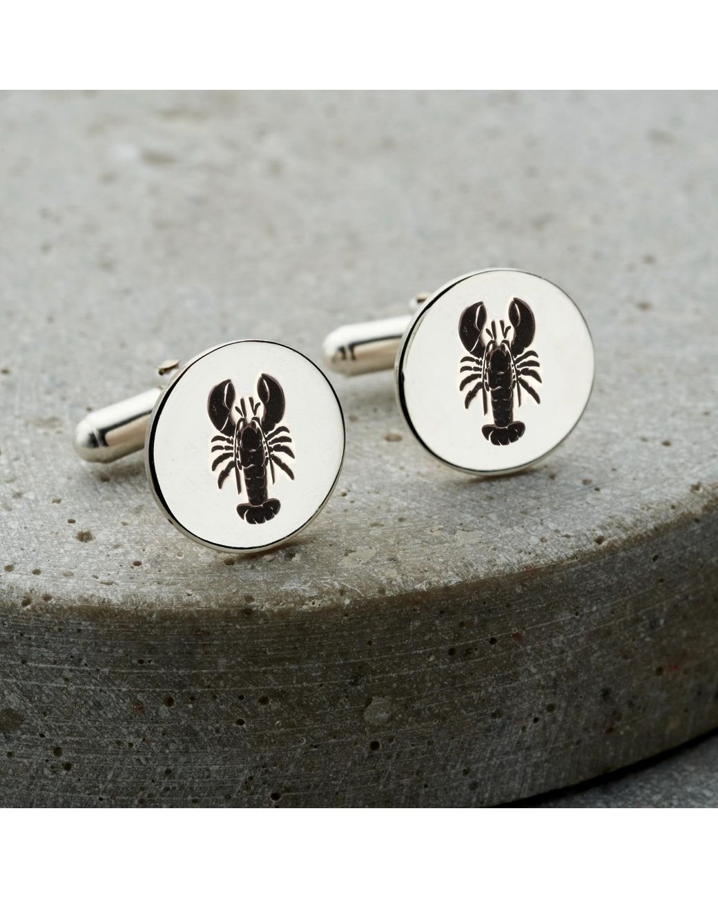 Posh Totty Designs Metallic Lobster Disc Cufflinks for men